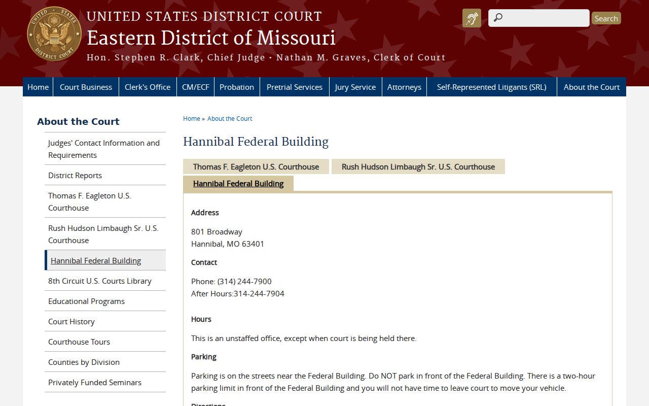 Knox County federal criminal records Hannibal courthouse